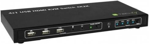 TECHly IDATA-KVM-HDMI4U 4 Port KVM-Umschalter mit HDMI und USB in Schwarz für 4K UHD Auflösung - Bild 1