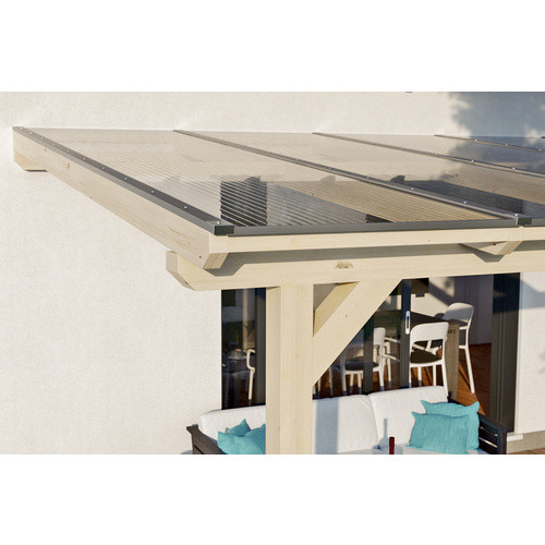 Skan Holz Terrassenüberdachung Bormio aus Leimholz in Natur Beige, Breite: 648 cm, Tiefe: 400 cm - Bild 4