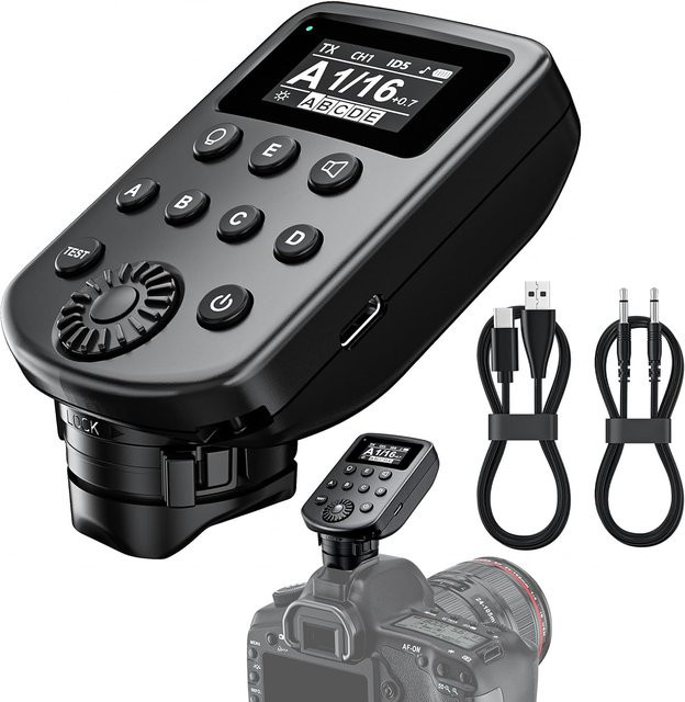 AODELAN Kabelloser Blitzauslöser in Schwarz kompatibel mit Godox 2.4G Wireless X System und Flashpoint R2 Funkfernsteuerungssystem mit 32 Kanälen und 5 Gruppen - Bild 1