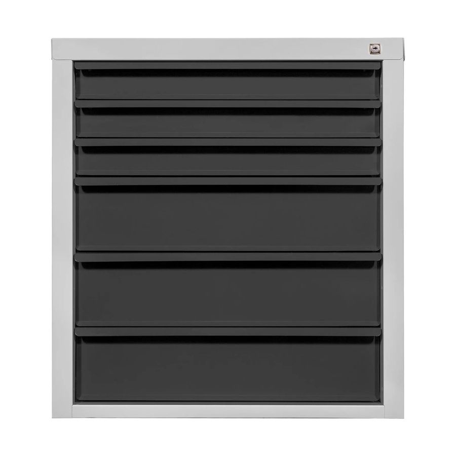 PROREGAL Schubladenschrank Kobra mit 6 Schubladen aus Stahl, Lichtgrau/Anthrazitgrau, H x B x T: 75 x 70 x 43,5 cm - Bild 2