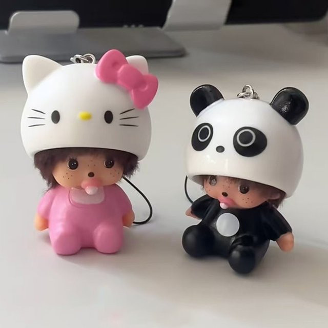 Bandai Hello Kitty Monchhichi Schlüsselanhänger - Bild 1