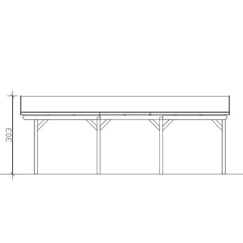 Skan Holz Carport Fichtelberg aus Fichte und Leimholz in Weiß mit schiefergrauen Dachschindeln, B/T: 317 x 808 cm, Höhe: 303 cm - Bild 3
