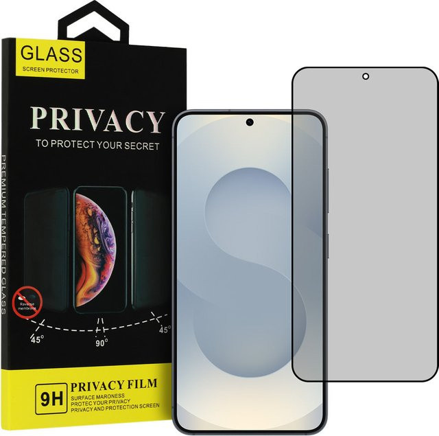 OEM Shield Screen Privacy-Schutzfolie aus gehärtetem Glas für Samsung Galaxy S25 S931, transparent, Full Glue - Bild 1