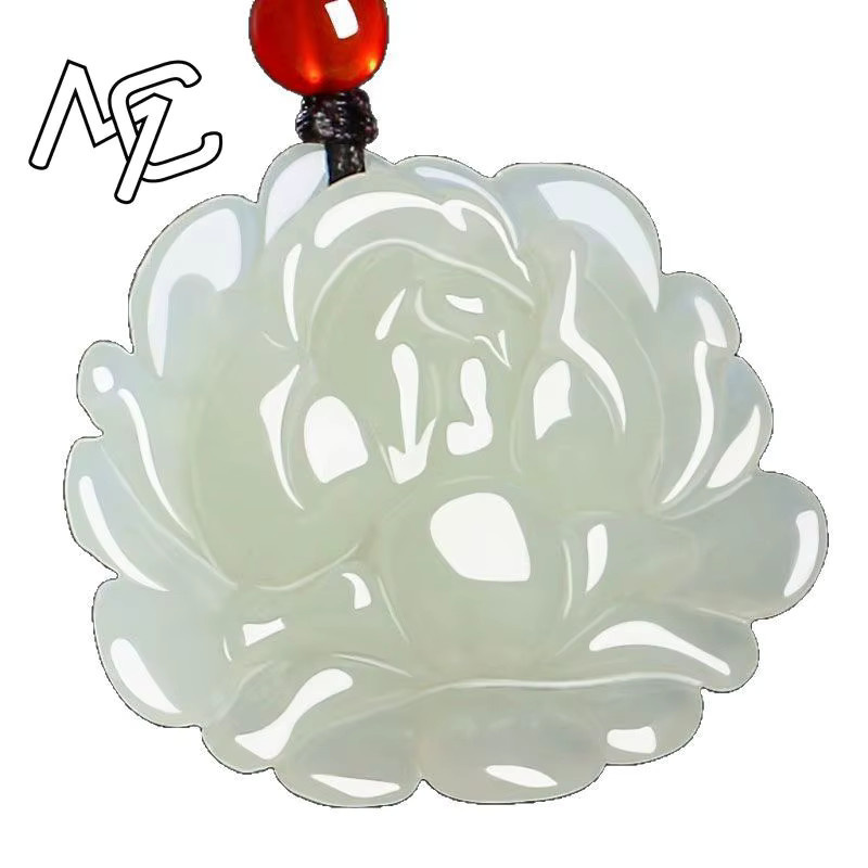 Anhänger Lotus Blume, Jadeit Grün, Unisex - Bild 5
