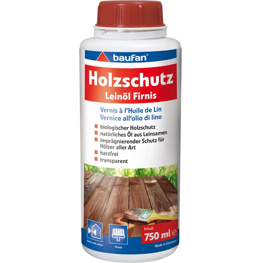 Baufan Holzschutz Leinöl-Firnis transparent 750 ml - Bild 2