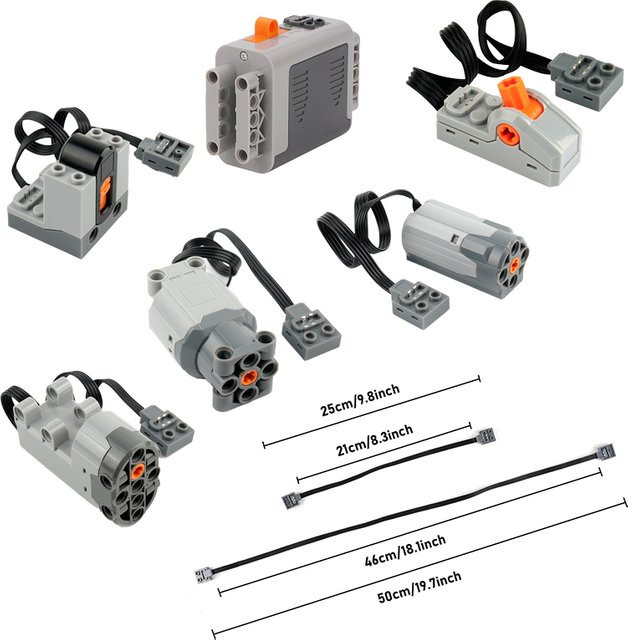 Wishiot MOC Zug Technische Bausteine mit Motor und Batterie Box in Grau - Bild 1