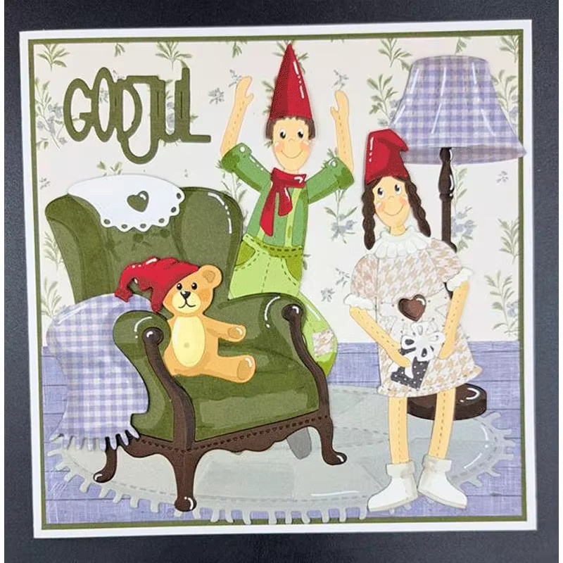 Metall-Schneidrahmen-Stanzform Santa Adventslys Puppet und Hut für DIY-Bastelarbeiten und Papiergestaltung - Bild 2