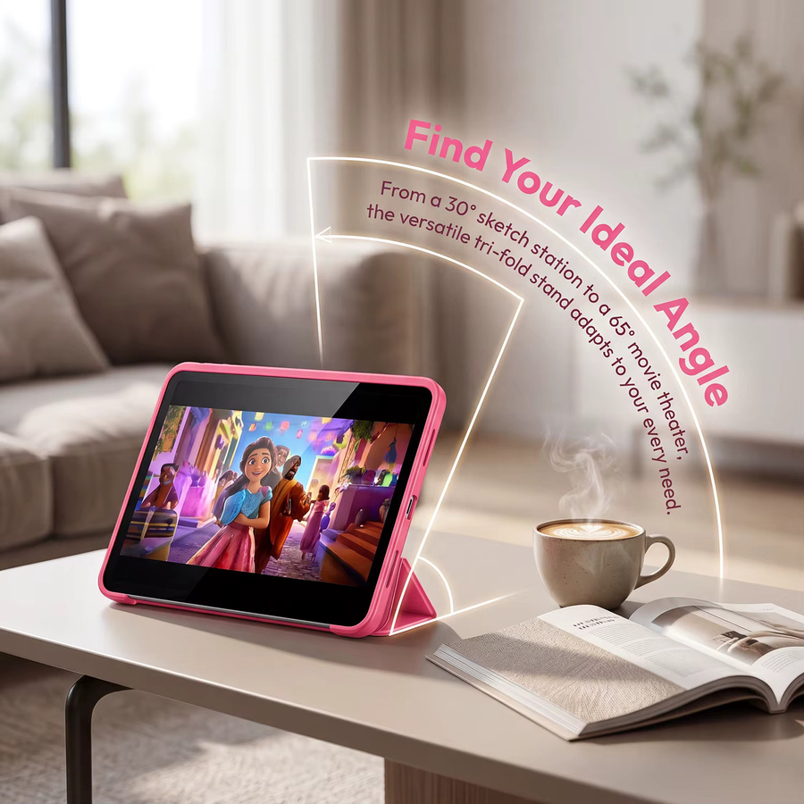 Magnetische Smart Cover Hülle für Apple iPad 11. Generation 11 Zoll (2025) und 10. Generation 10,9 Zoll (2022) mit Stifthalter in Grau und Pink - Bild 5