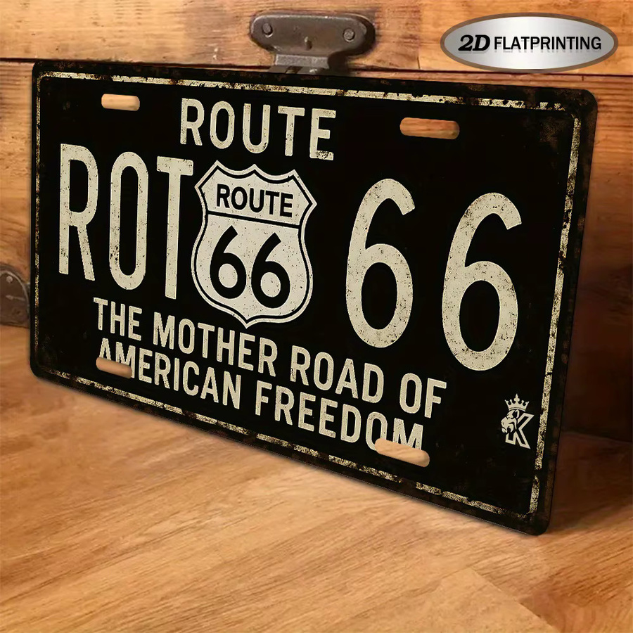 Carpenter's Retro 66Th Metall-Wanddekoration Mutter der Straße der amerikanischen Freiheit in Multicolour, B/H: 30,0 x 15,0 cm - Bild 6