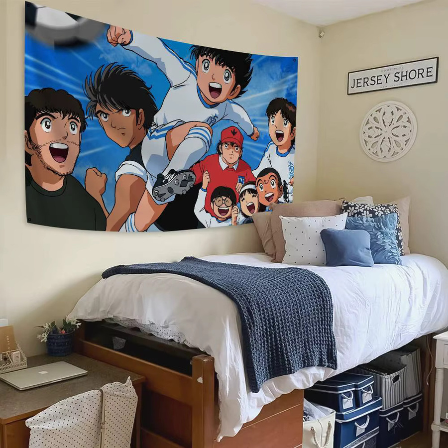 Anime Captain T-Tsubasa Flagge aus Polyester in Blau mit Vierlöchern für Outdoor und Raumdekoration, B x H: 50 x 70 cm - Bild 5