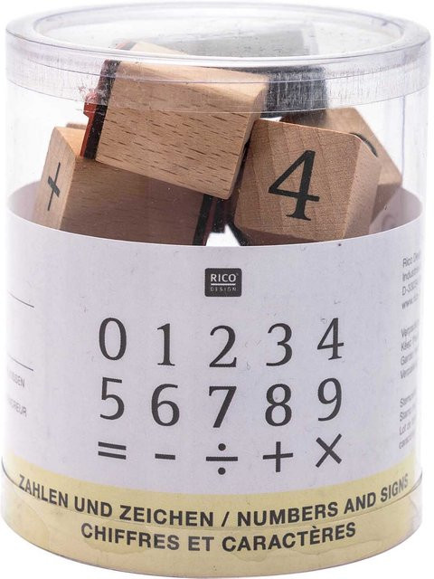 Rico Design Stempelset Zahlen 15 Stück, Stempelgröße 2 x 2 cm - Bild 1