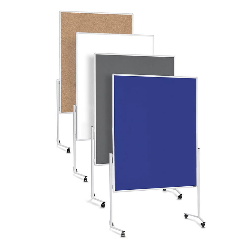 Magnetoplan Moderationstafel mobil mit weißem Rahmen und blauem Filz, B/H: 120 x 150 cm - Bild 3
