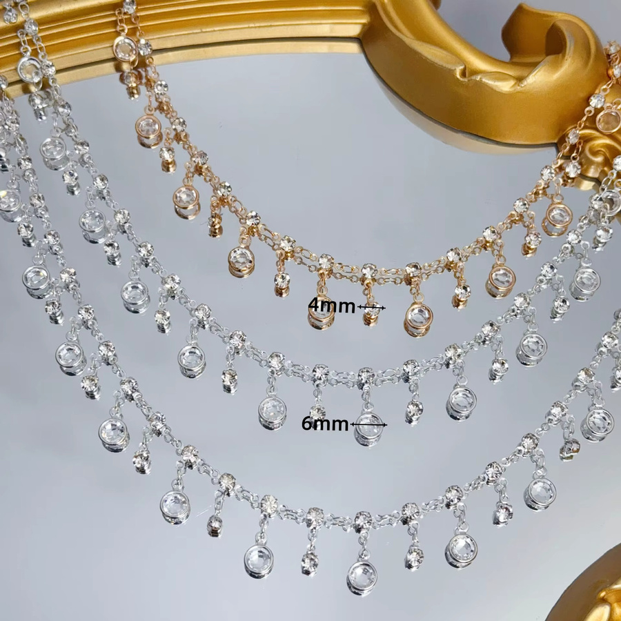 MOONMADE Hohlkette Kupfer, Stern Wassertropfen, Gold, Kristall, Unisex - Bild 1