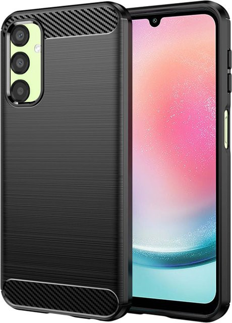 Techsuit Schutzhülle für Samsung Galaxy A24 4G A245 in Schwarz mit Carbon-Optik - Bild 1