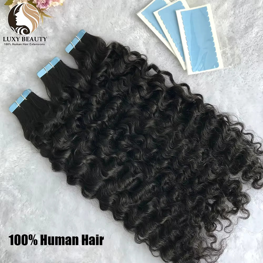 Luxy Beauty Haarverlängerung Wasserwellen, Brasilianisches Remy Echthaar, Schwarz, 20 Stück - Bild 2
