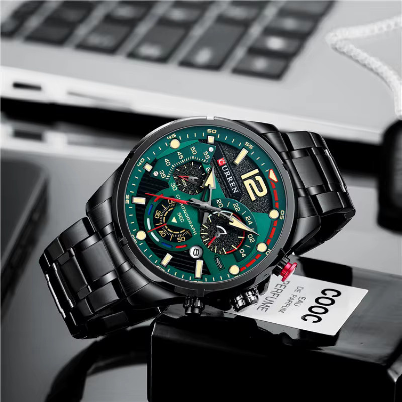 CURREN Armbanduhr, Quarz, Edelstahl, Schwarz, Herren - Bild 3