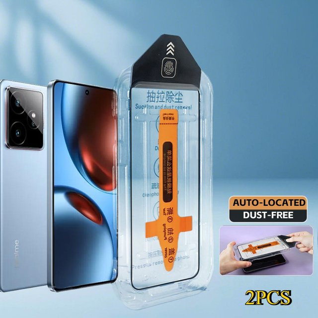 2 Stück gehärtetes Glas Displayschutzfolie für Realme GT 7 5, Realme C75 und Realme C75X, transparent - Bild 1