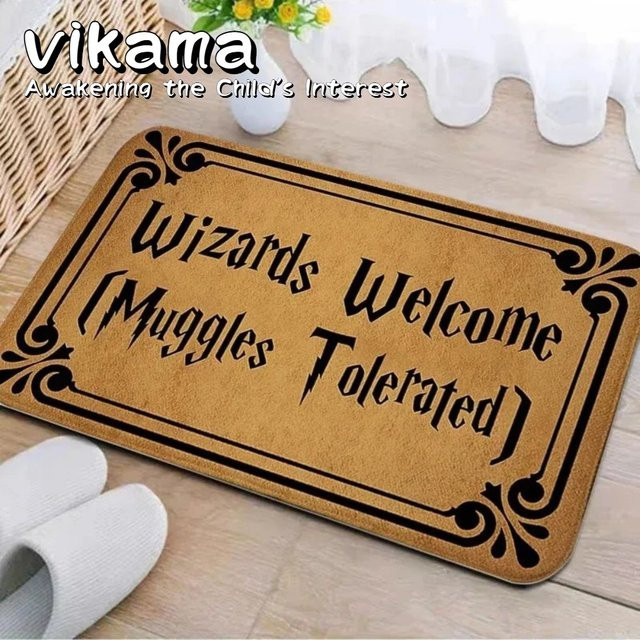VIKAMA Magic Key Willkommensmatte in Braun, rutschfeste Flanell-Bodenmatte für Eingangsbereich und Badezimmer, maschinenwaschbar, B/T/H: 40 x 40 x 40 cm - Bild 1