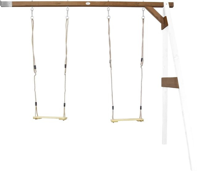 AXI Doppel-Anbauschaukel aus Hemlock-Holz in Weiß-Braun, B/T/H: 160 x 244 x 207 cm - Bild 1