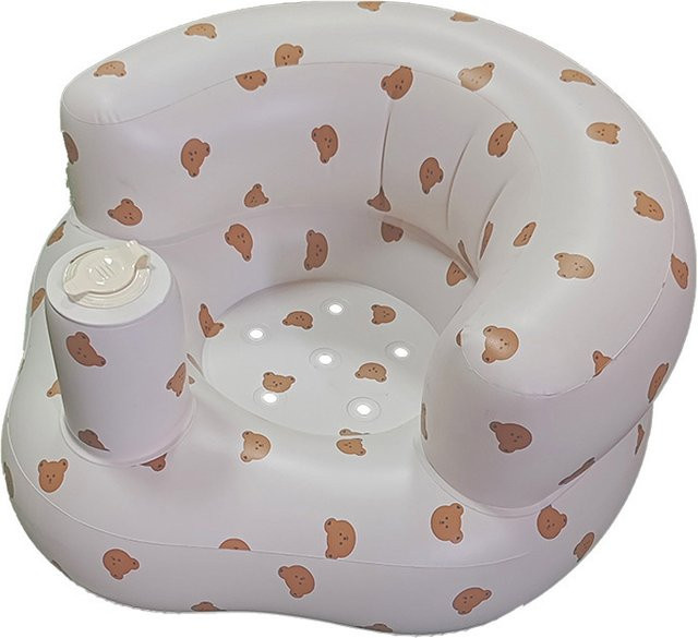 Aufblasbares Babysofa in Weiß für Babys ab 3 Monaten mit integrierter Luftpumpe - Bild 1