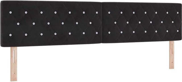 vidaXL Kopfteil aus Samt in Schwarz mit geometrischem Design, Breite: 200 cm - Bild 1