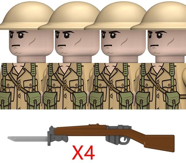 Yiran toy MOC WK2 Großbritannien Militärsoldaten Bausteine, Zubehör, ab 14 Jahren - Bild 1