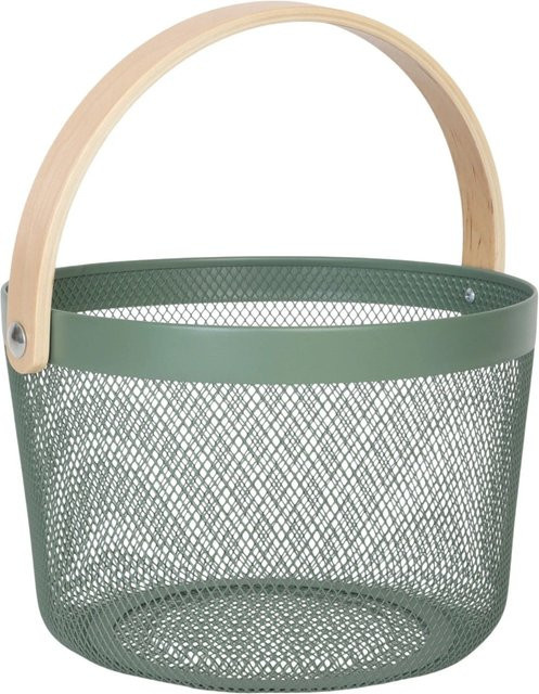 Relaxdays Drahtkorb aus Stahl in Mint mit Henkel, B/T/H: 17,5 x 27,5 x 26,5 cm - Bild 1
