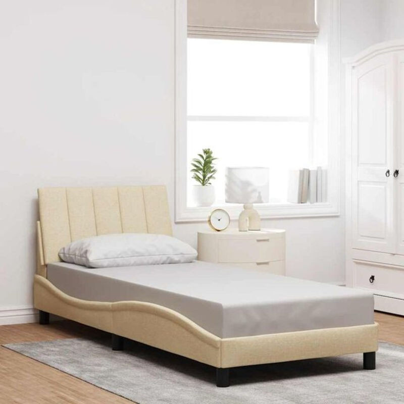 Polsterbett hanko von Vidaxl in Beige aus Stoff und Metall, B/T/H: 80 x 200 cm - Bild 1