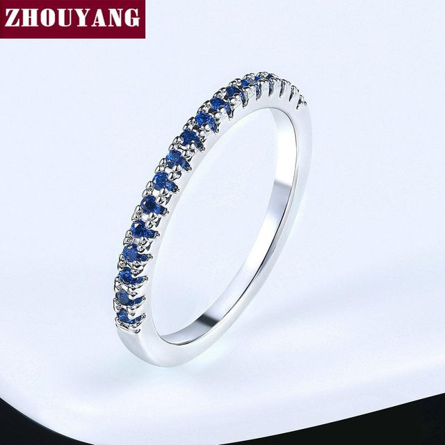 ZHOUYANG Ehering, Kupfer, Roségold, Zirkonia, Kristall, Unisex - Bild 1