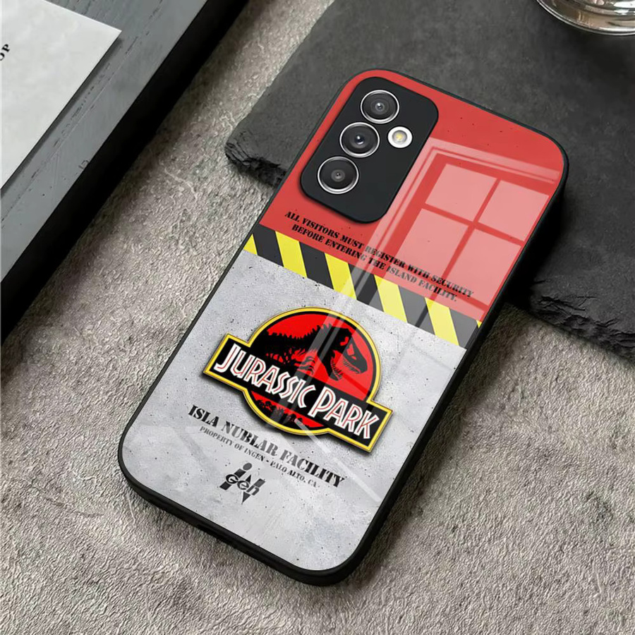 Potdemiel J-Jurassic Park Dinosaurier-Welt Handyhülle mit Glasabdeckung für Samsung Galaxy S25 Ultra S26 S24 S23 S22 S21 S20 sowie A54 A34 A53 A16 in Schwarz und Multicolour - Bild 2