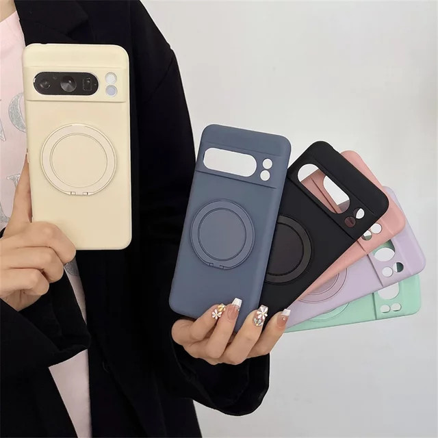 Magnetische Flüssigsilikon Schutzhülle für Google Pixel 10 9 Pro XL 8 7 6 A Pro in Purple mit Anti-Drop-Schutz und Ladefunktion - Bild 1