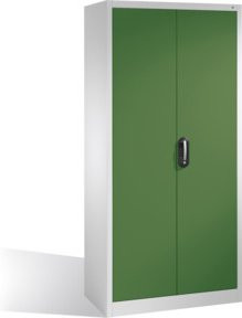 C+P Werkzeugschrank mit Drehtüren und Zylinderschloss, Korpus Lichtgrau und Front Resedagrün, 4 Böden, H: 195,0 cm, B: 93,0 cm, T: 40,0 cm - Bild 1