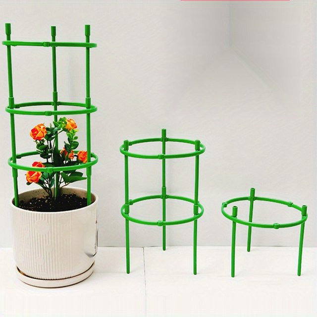 Rostfreier Tomatenkäfig in Grün als Pflanzenunterstützung für den Garten, B/T/H: 20,0 x 17,5 x 20,0 cm - Bild 1