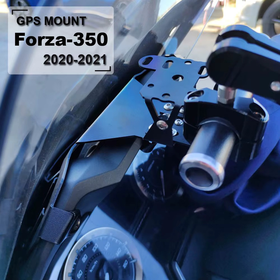 Otilli Handyhalterung für Honda Forza 125 und Forza 350 Motorrad, GPS Navigation Halterung vorne, Schwarz - Bild 3