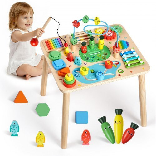 VEVOR Montessori Aktivitätstisch 13-in-1 Holz-Lerntisch ab 6 Monaten - Bild 1