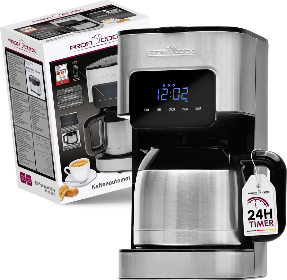 ProfiCook Kaffeemaschine PC-KA 1191 mit Zeitschaltuhr und doppelwandiger Thermoskanne mit Aromaverschluss - Bild 1