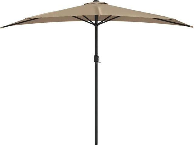 vidaXL Balkon-Sonnenschirm mit Aluminiummast in Taupe, Halbrund, B: 300 cm, H: 155 cm - Bild 1