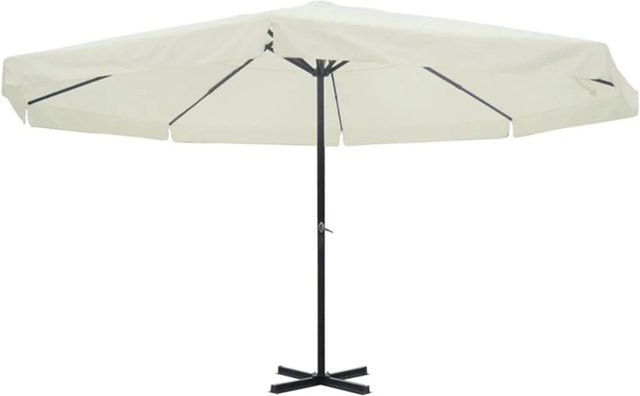 Sonnenschirm furnicato aus Aluminium in Weiß mit 500 cm Durchmesser - Bild 1