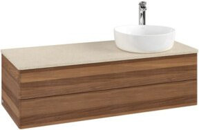 V&B Waschtischunterschrank Antao ohne Frontstruktur, Farbe Weiß, B/T/H: 120 x 36 x 50 cm - Bild 1