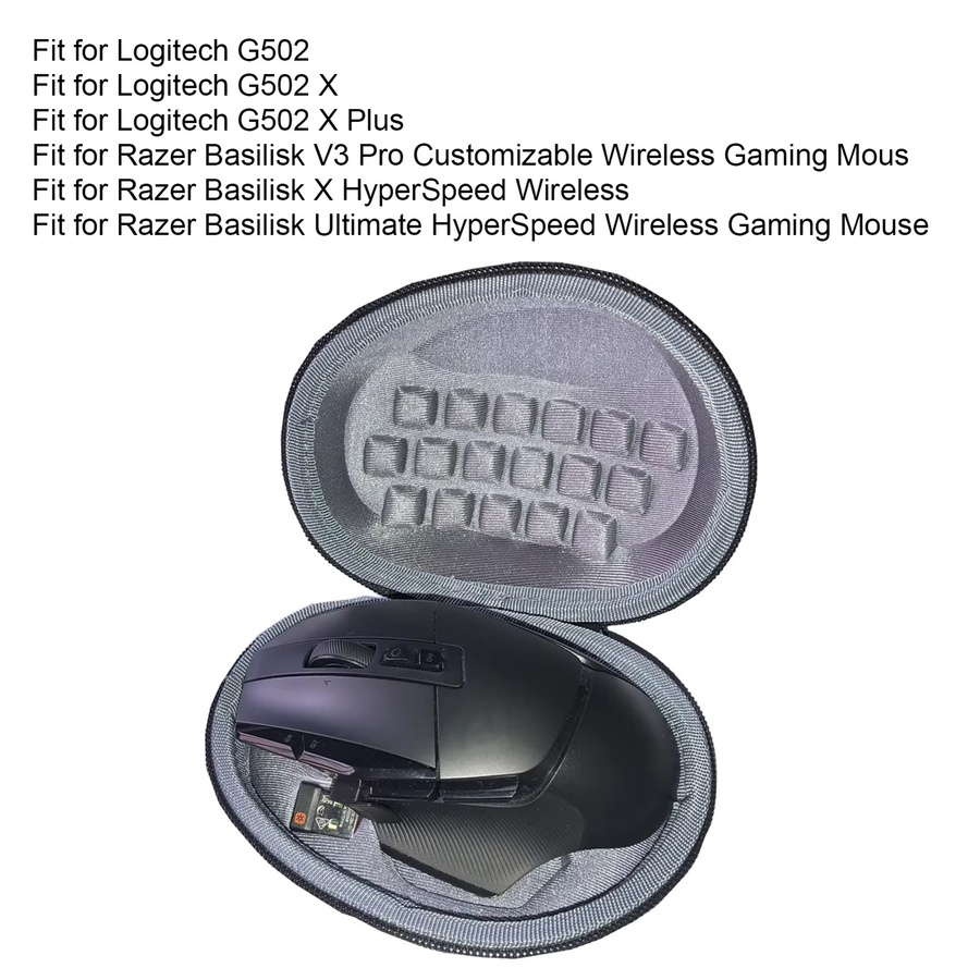 Robuster Hartschalenkoffer für Logitech X und Logitech X Plus, schwarze EVA Gaming-Schutzhülle für die drahtlose Maus - Bild 5