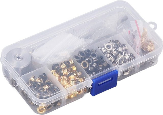 Igeteck 3,5mm Ösenwerkzeug-Set aus Messing in Mehrfarbig mit transparenter Aufbewahrungsbox für deine DIY-Dekorationen - Bild 1