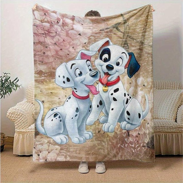 Living Need Y 101 Dalmatiner Motiv Decke aus Flanell, Weiß, B/H: 130 x 150 cm - Bild 1
