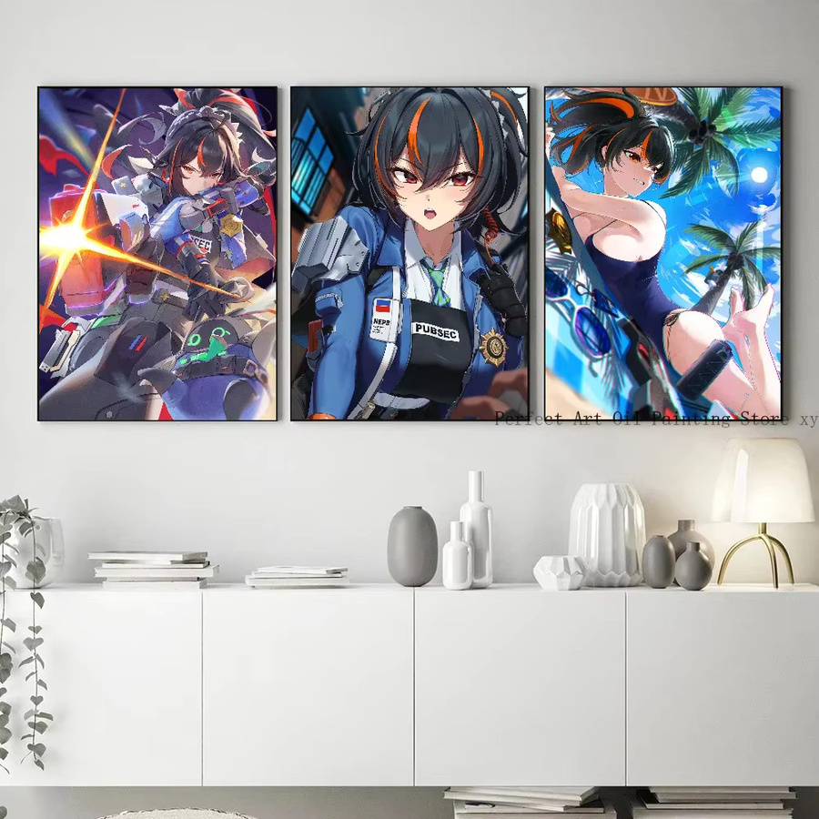 Zhu Yuan Zenless Zone Zero Spiel Poster Papierdruck für Wohnzimmer und Schlafzimmer in Mehrfarben - Bild 4