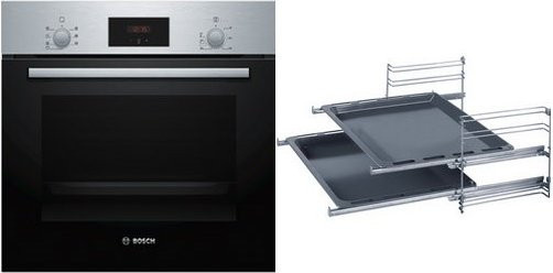 Bosch Einbaubackofen HBF133GR0 in Edelstahl mit 66 l Volumen, schnelles Vorheizen und katalytisch beschichteter Rückwand, Breite: 59,4 cm - Bild 1