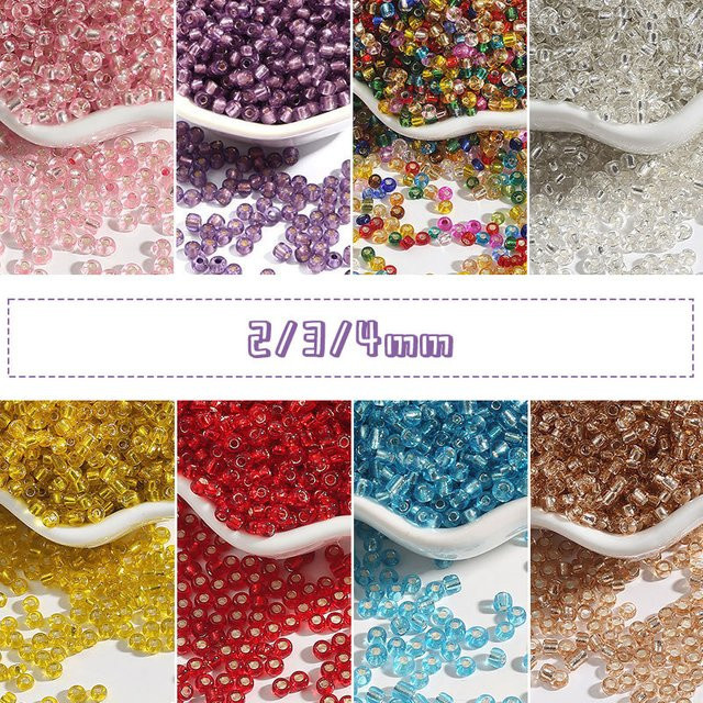 Glas Perlen, transparent, 2/3/4mm, DIY Charms für Armband, Halskette - Bild 1