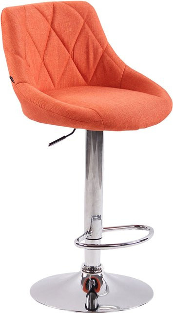 TPFLiving Barhocker Lazius mit Chromoptik Metallgestell und Stoffbezug in Orange - Bild 1