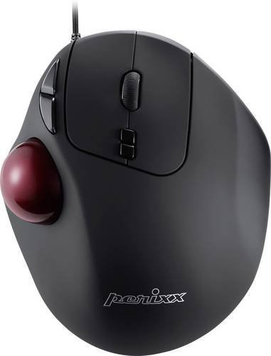 Perixx PERIMICE-517 D Ergonomische Trackball-Maus mit Laser-Sensor, 7 Tasten, Schwarz - Bild 1