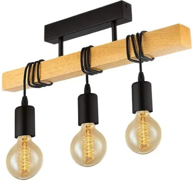JOYINLED Vintage Retro Kronleuchter aus Holz in Schwarz und Transparent als Hängelampe für Wohnzimmer, Esszimmer und Schlafzimmer - Bild 1
