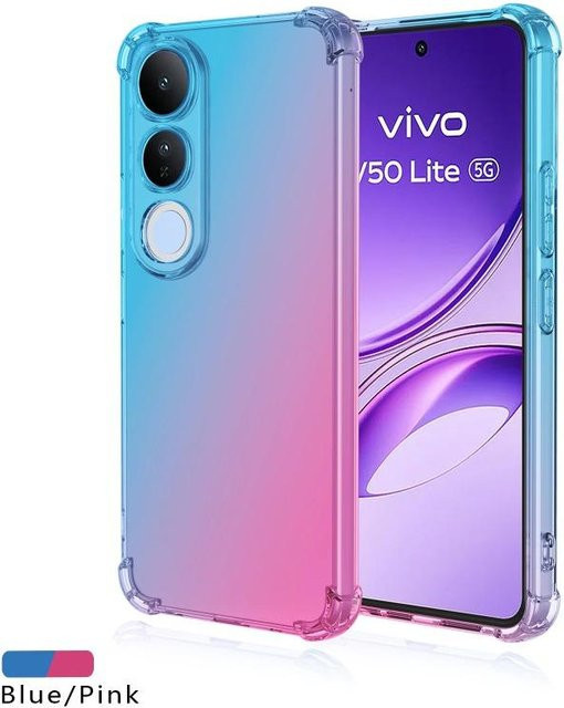 Stoßfeste Handyhülle für VIVO V50 Lite und V50E in Regenbogenfarbverlauf aus weichem TPU mit Airbags zum Schutz deines Smartphones - Bild 1