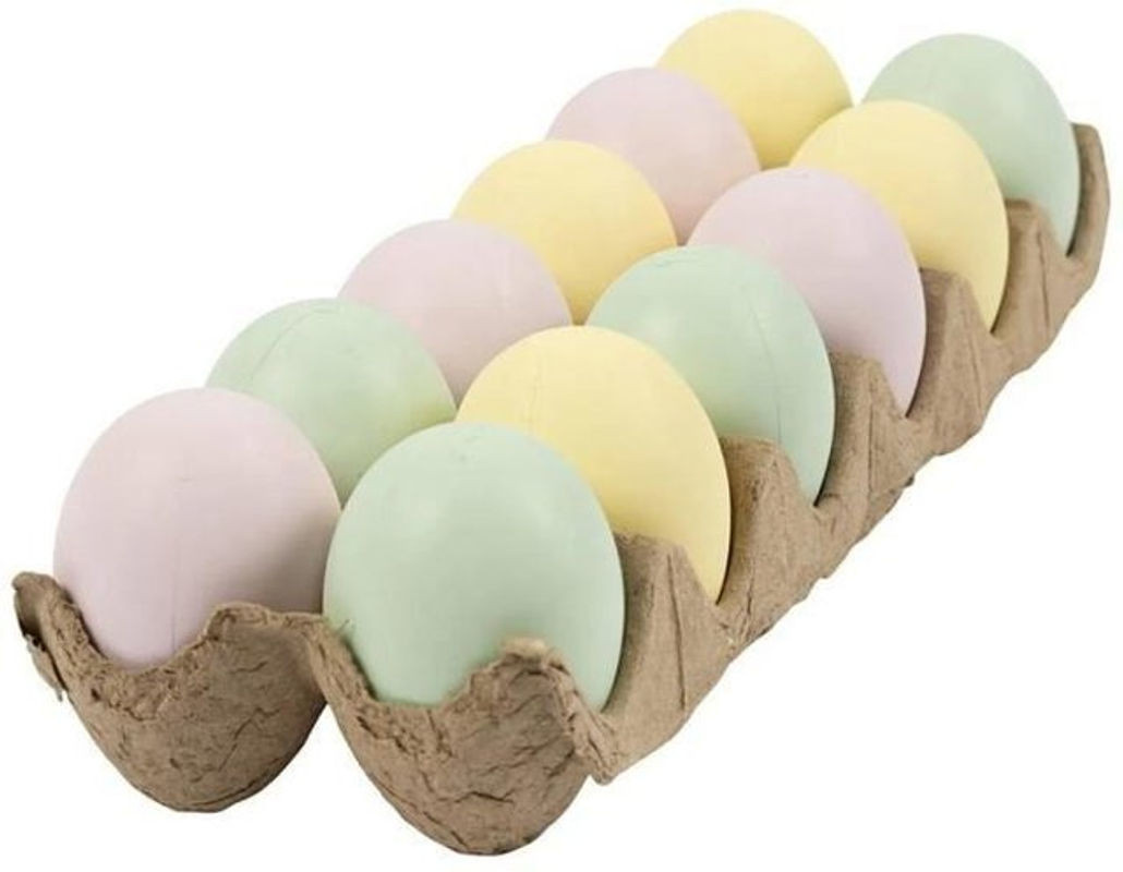 You do it Oster-Deko Kunststoff-Eier in Pastellfarben, Beige und Mehrfarbig, 12 Stück, Durchmesser: 6 cm - Bild 1